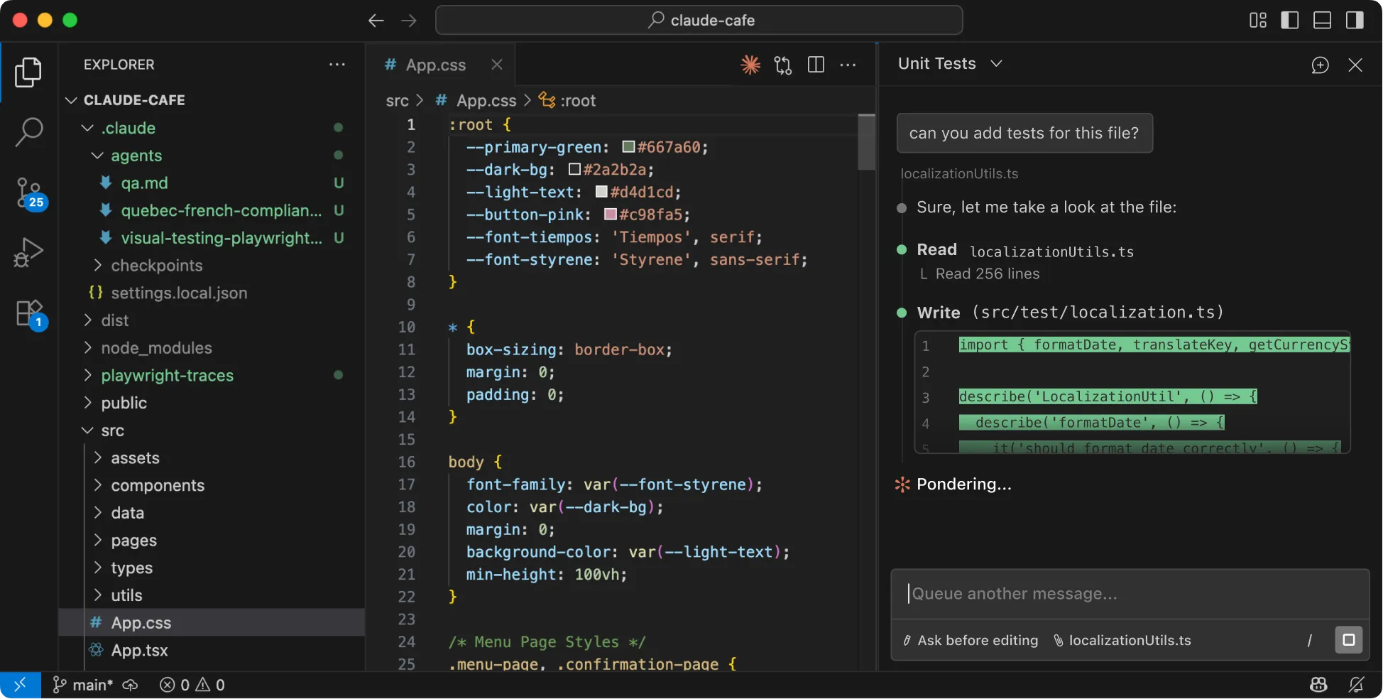 Claude Code in the VS Code extension, showing an interactive diff review