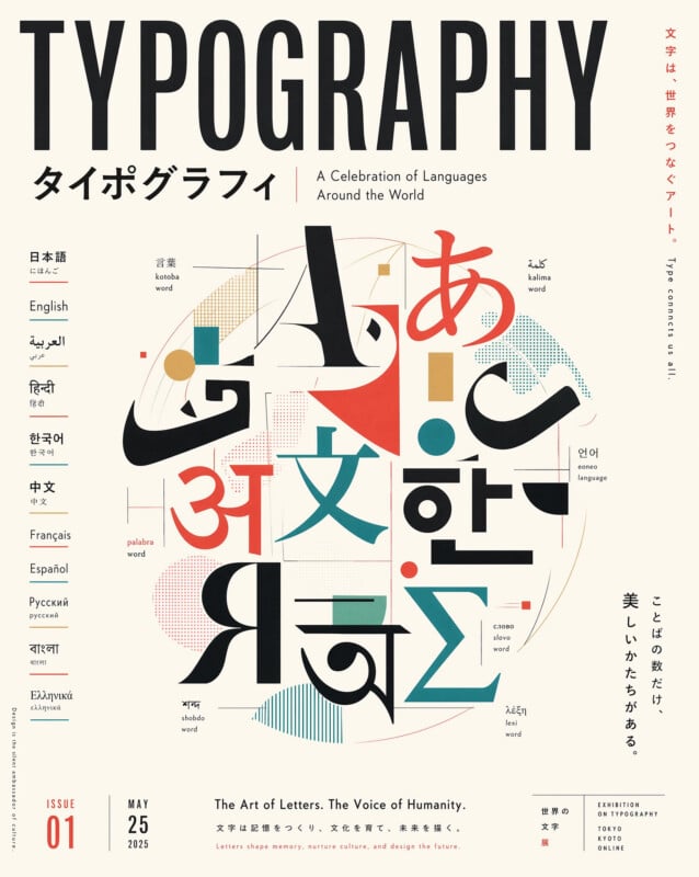 Editorial magazine cover generated by GPT Image 2 with dense typographic hierarchy and coordinated glyphs across multiple writing systems