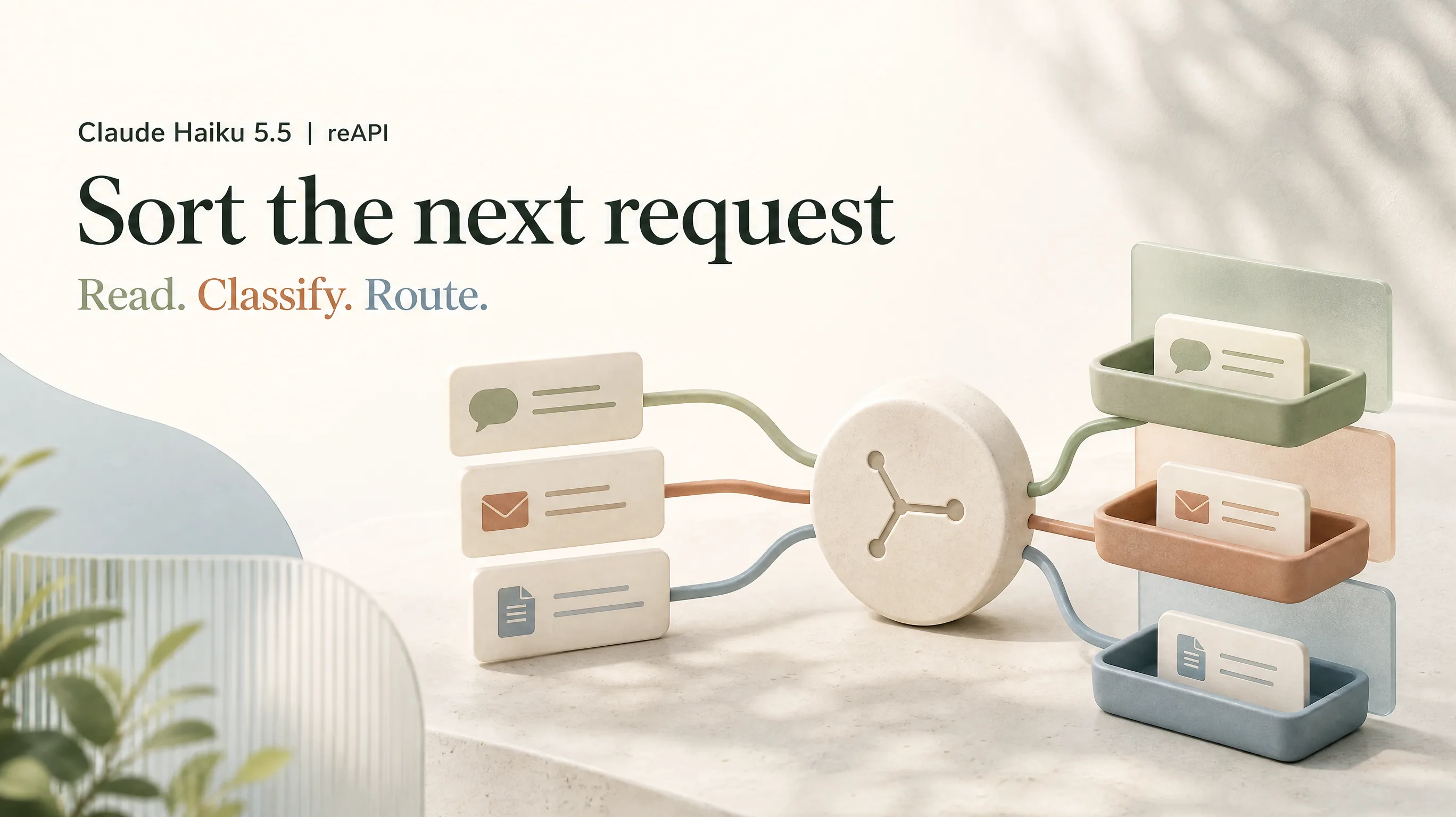 Claude Haiku 5.5 product poster showing messages sorted into work queues
